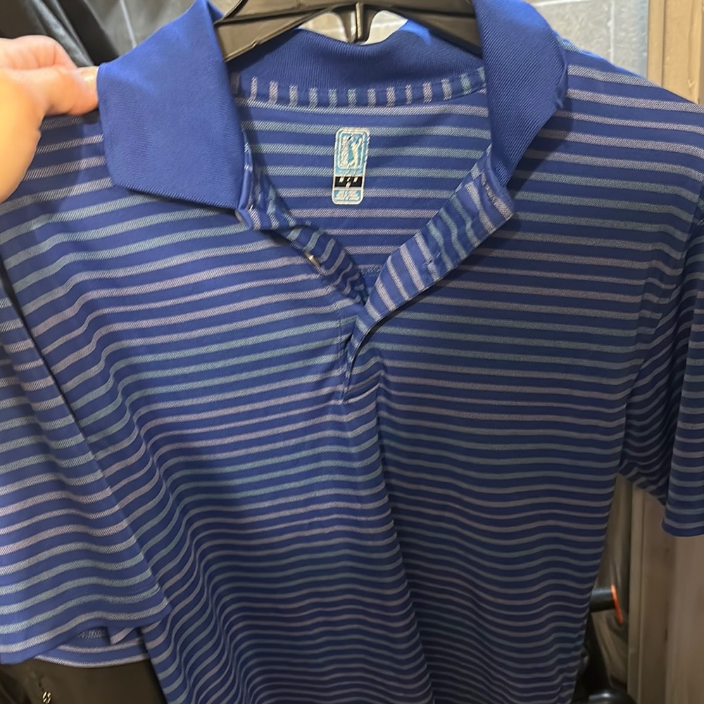 Blue Striped Polo Shirt